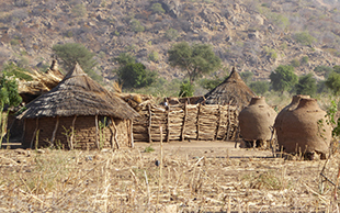 Siedlung auf dem Weg nach Abéché, Tschad