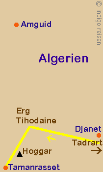 Karte Jeeptour Djanet-Tamanrasset, Algerien