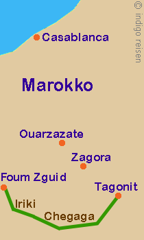 Karte Kameltrekking Iriki-Chegaga, Marokko